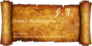 Jenei Nikoletta névjegykártya